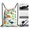 Richugui Cartoon Dinosaur Drawstring Backpack Drawstring Backpack Waterproof Lightweight String