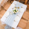 Chuqing Chiffon Table Runner, Light Blue, Decorative Table Runner, Table