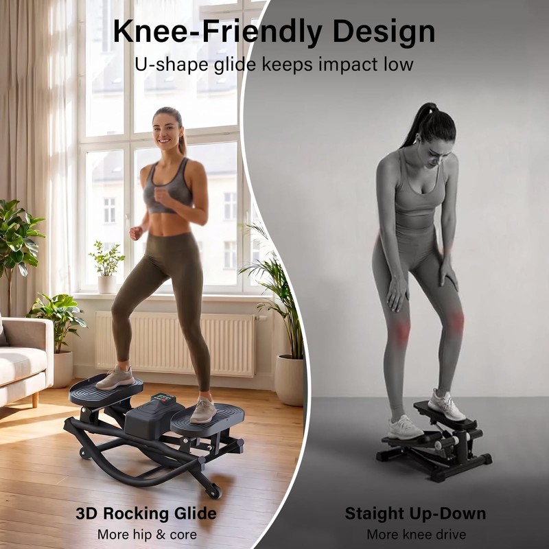 HOWHAI Rock Stepper for Exercise at Home, Low-Impact Side to