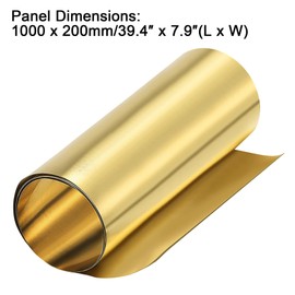 TA-VIGOR 1Pcs Brass Sheet Roll, 1000mm x 200mm x 0.1mm Metal Foil Plate Roll Brass Metal Thin Sheet Strip for Crafts, Electrical Repairs, DIY Projects, Grounding
