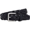 Hackett London Men's LTHR Flat Plait Belt, Black, XL