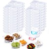 40pcs Condiment Container With Lids，Reusable Snack Packs,Snack Pack Containers,Double Compartment
