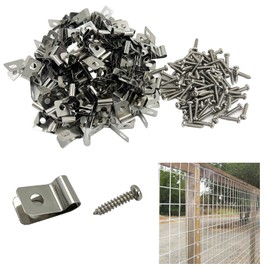 DUGYIRS Fence Wire Clamps, Pack of 100 304 Stainless Steel Cable Clips, Wire Fence Clips for 12-16 Gauge Wire on Wood, Agricultural Fences