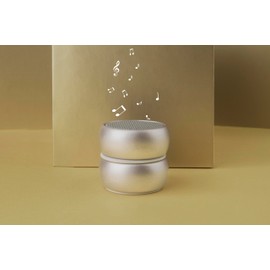 Xoopar Ultra Compact Mini Bluetooth Speaker Yoyo Speaker - Powerful 3 Watt Speaker - Nomadic Speaker with 4 Hours Autonomy - Format Speaker 3 cm (Gold, Stereo)