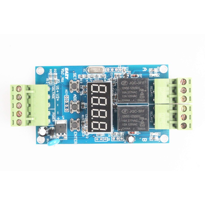 NOYITO 2-Channel Programmable Time Relay Module Dual Relays Triggered in