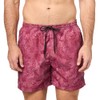 BOSS Men's Standard Tropical Print Swim Trunks, Medium Red Palm