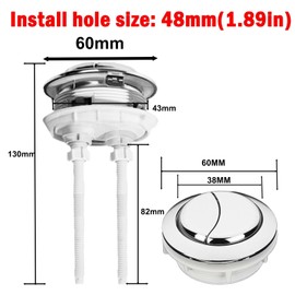 48 MM Toilet Tank Push Button Toilet Button Dual Push Flushing Toilet Button Toilet Tank Button Toilet Button Flush Button Replacement with Thread Diameter