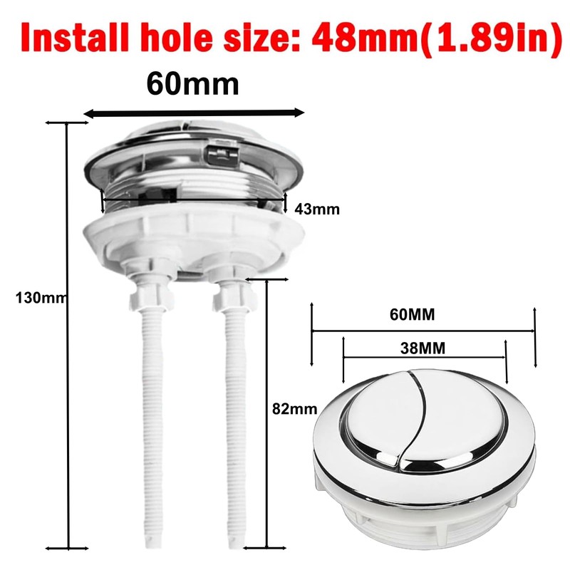 48 MM Toilet Tank Push Button Toilet Button Dual Push
