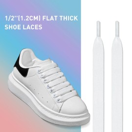 Uamglsob 2 Pairs 1/2''(1.2Cm) Flat Thick Shoe Laces for Alexander Mcqueen Sneaker, Jum