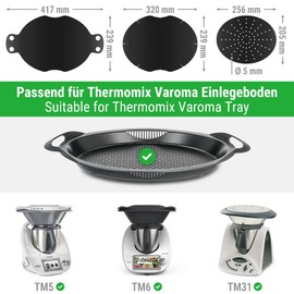 Siegvoll Permanent Baking Foil for Thermomix Varoma Shelf Reusable Baking Paper Set of 3 Accessories for Thermomix TM6 TM5 TM31 Baking Foil Environmentally Friendly and Sustainable Sheets