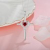 Oskani Cross Necklace for Women 925 Sterling Silver Heart Birthstone