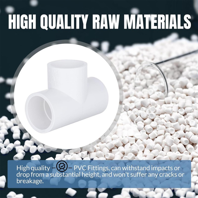 Nlvnmv 12 Pack 3-Way Tee Connector, 20 MM/0.79" PVC Pipe