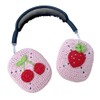 Handmade Crochet Pink Strawberry and Cherry Headphone Cover – Compatible