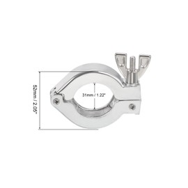 PATIKIL KF-25 Vacuum Clamp 1 Piece Aluminum Alloy Durable Single Pin Hose Clamp with Wing Nut for Ferrule Silver