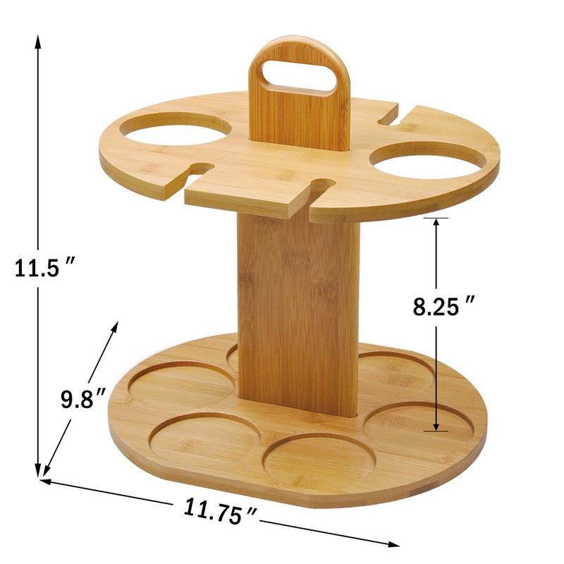 Kato Wine 2 Bottle Holder & 4 Glass Rack, Wine