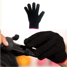 2 Lessmon Hair Styling Professional Heat Resistant Gloves, Black