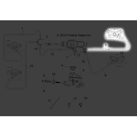Polaris Ranger Brake Line, Genuine OEM Part 1911436, Qty 1