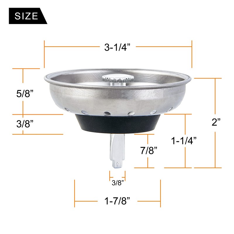 CORNERJOY 2 PCS Kitchen Sink Strainer and Stopper Combo Basket