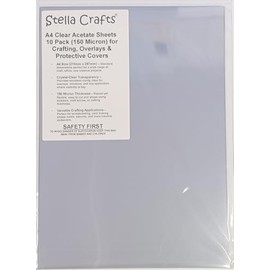A4 Clear Acetate Sheets – 10 Pack (150 Micron) for Crafting, Overlays & Protective Covers
