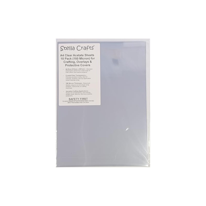 A4 Clear Acetate Sheets – 10 Pack (150 Micron) for