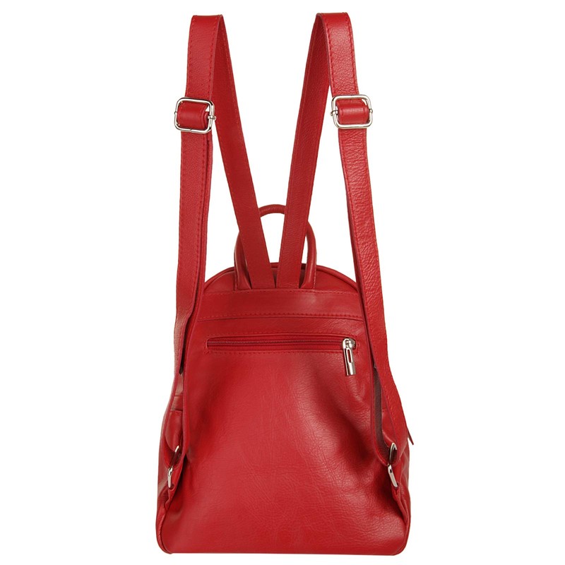 Samantha Look Women's Genuine Leather Backpack | | 019574, red