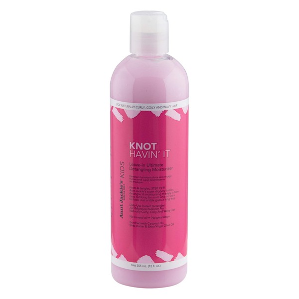 Aunt Jackie's Kids Knot Havin' It Leave-In Ultimate Detangling Hair Moisturizer for Naturally Curly, Coily and Wavy Hair, 12 oz