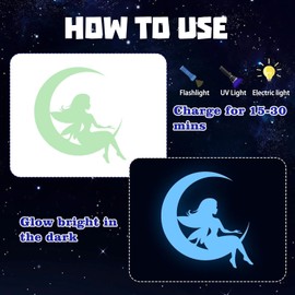 Timenued Glow in The Dark Stars Unicorn Bedroom Decor for Girls Glow in The Dark Stars for Ceiling Fairy Butterfly Wall Decals Glow in The Dark Space Galaxy Wall Stickers Kids Nursery Living Room Wall Decor