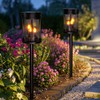 Outdoor Garden Solar Stake Lights Flickering Candle Lantern Lighting for