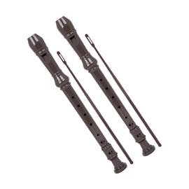 Levemolo 2 Sets Student Flute Clarinet Portable Lightweight Wind Instrument for Beginner School Band Practice with Cleaning Rod