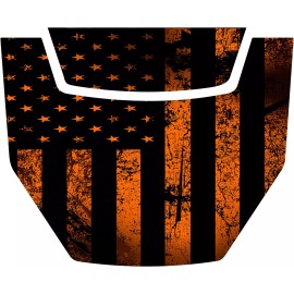 Unbranded 2016-2020 POLARIS GENERAL 1000 EPS HOOD DECAL GRAPHIC GLOSS ORANGE AMERICAN FLAG