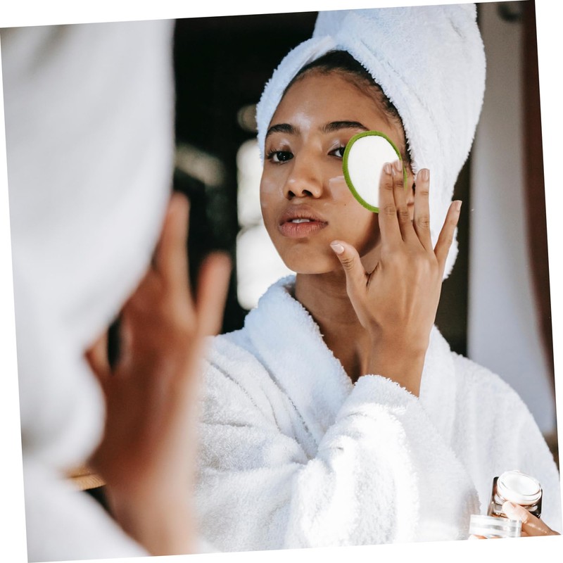 TOVINANNA 20x Reusable Bamboo Cotton Makeup Removal Pads Face Cleansing