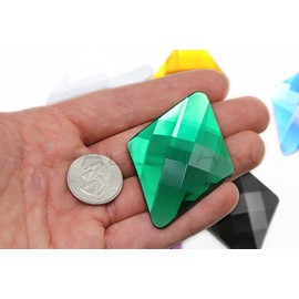 Allstarco 67 x 48 mm Grün Smaragd H106 Flach groß Diamond Back Gems Pro Grade Einzelverpackt – 2 Stück