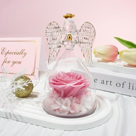 Sunia Eternal Rose Angel Gifts for Women Christmas, Eternal Rose in Angel Figure Gifts for Mum, Women Gifts Christmas, Birthday Gift for Women, Grandma Gift, Christmas Valentine's Day