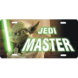 Jedi Master Novelty Front Plate Decorative Vanity car tag 12 x 6 inches