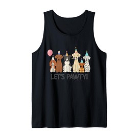 Let’s Pawty Cute Dogs Party Celebration Tank Top