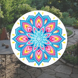 JSRQT Magnetic Screen Door Decals Mandala Screen Door Magnets Flexible Screen Door Protector for Sliding Door Window Pets Double Sided Screen Sticker Decorative Safe Refrigerator Magnets