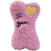 Zanies Embroidered Berber Bone Dog Toys, Pink