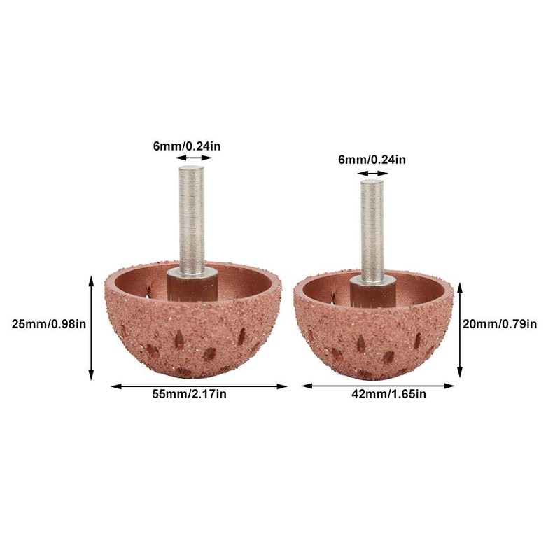 2Pcs Tungsten Buffing Wheels, Bowl Type Grinding Head Tungsten Steel