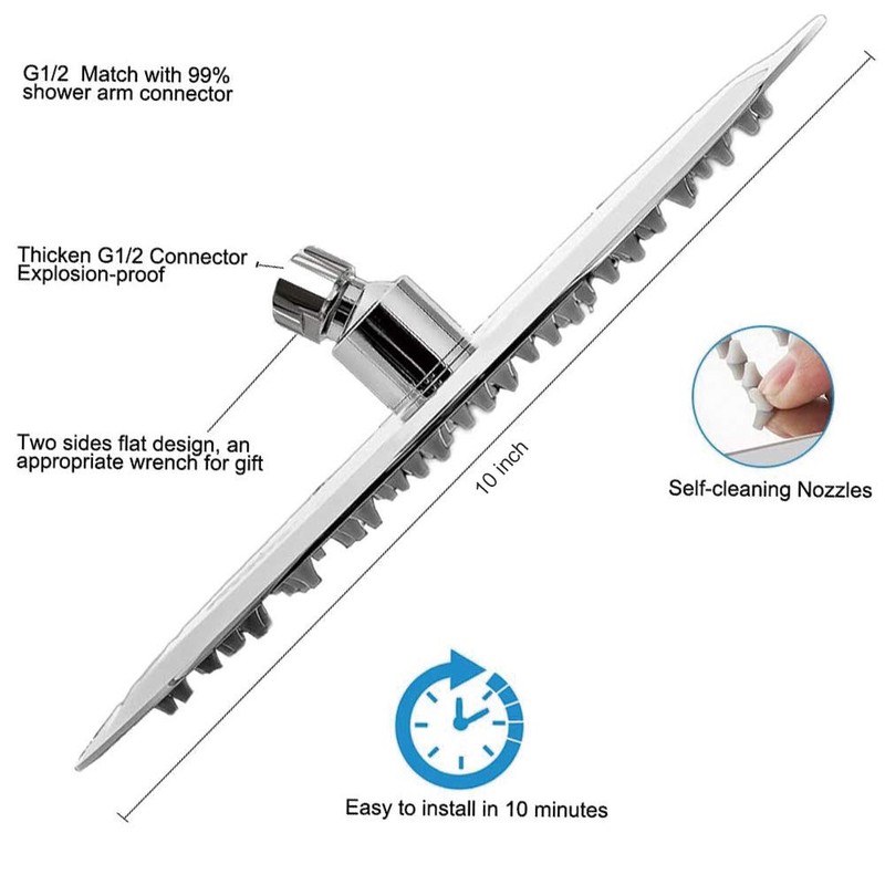 NearMoon Rain Shower Head, Ultra-Thin Design-Pressure Boosting, Awesome Some Experience,