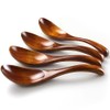 AOOSY Wooden Spoon, 4 Piece Japanese Style Round Handmade Nanmu