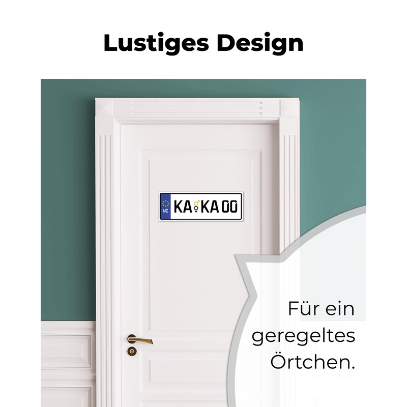 Toilet Sign, Toilet Sign "KAKA? Unisex, Number Plate