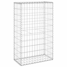 vidaXL Gabion Wall with Covers Gabion Stone Basket Cage Retaining Wall Privacy Protection Garden Patio Backyard Galvanized Steel 23.6"