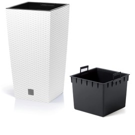 Prosper Plast DRTS170-S449 17 x 17 x 32.4 cm "Rato" Square Flowerpot - White