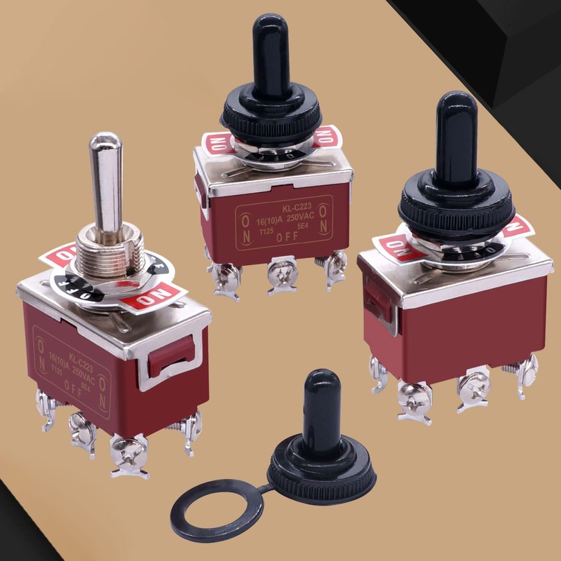 Twidec/3Pcs Waterproof Heavy Duty Toggle Switch 12V DC 30A DPDT