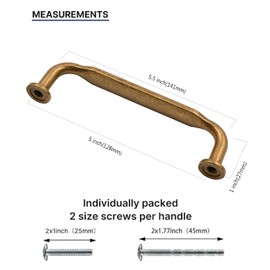 Coinkoly 10 Pack Antique Brass Cabinet Handles 128MM Hole Centers Vintage Cabinet Handles Drawer Handles Kitchen Cupboard Handles UK0003