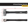Titan 63000 3lb Sledge Hammer, Forged Steel Head, Overstrike Protection,