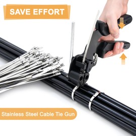 Metal Zip Tie Tool, 300 Pcs Three Lengths Stainless Steel Zip Ties, UV Resistant Metal Zip Ties Heavy Duty Outdoor for Fastening and Cutting Metal Ties with Industrial Scissors