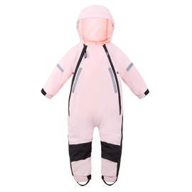 HAPIU Kids Toddler Rain Suit Muddy Buddy Waterproof Coverall,Pink,12M,Upgraded