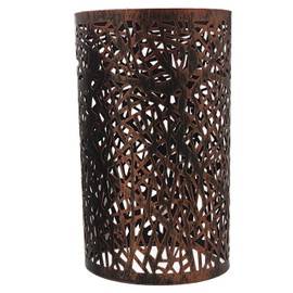 Industrial Vintage Style Easy Fit Metal Cage Drum Lampshade Ceiling Pendant Lamp with Free Reducer Plate for Living Rooms Bedroom Kitchen Dining Room and Cafe (Rustic Red)