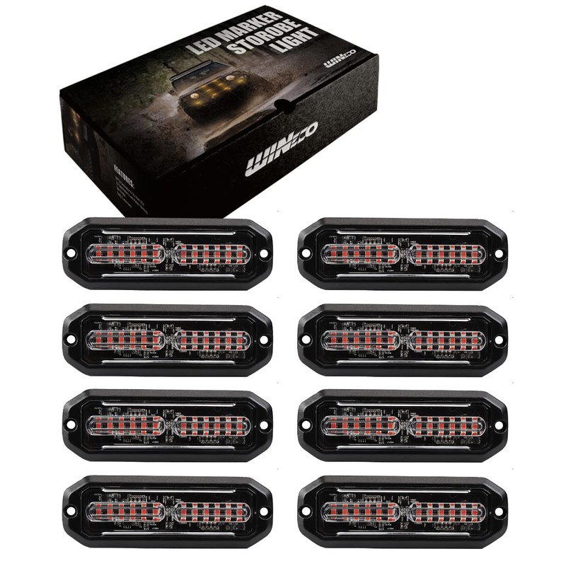 WINECO Ultra-Thin waterproof sync alternating Linear Lens 8pcs 12 led